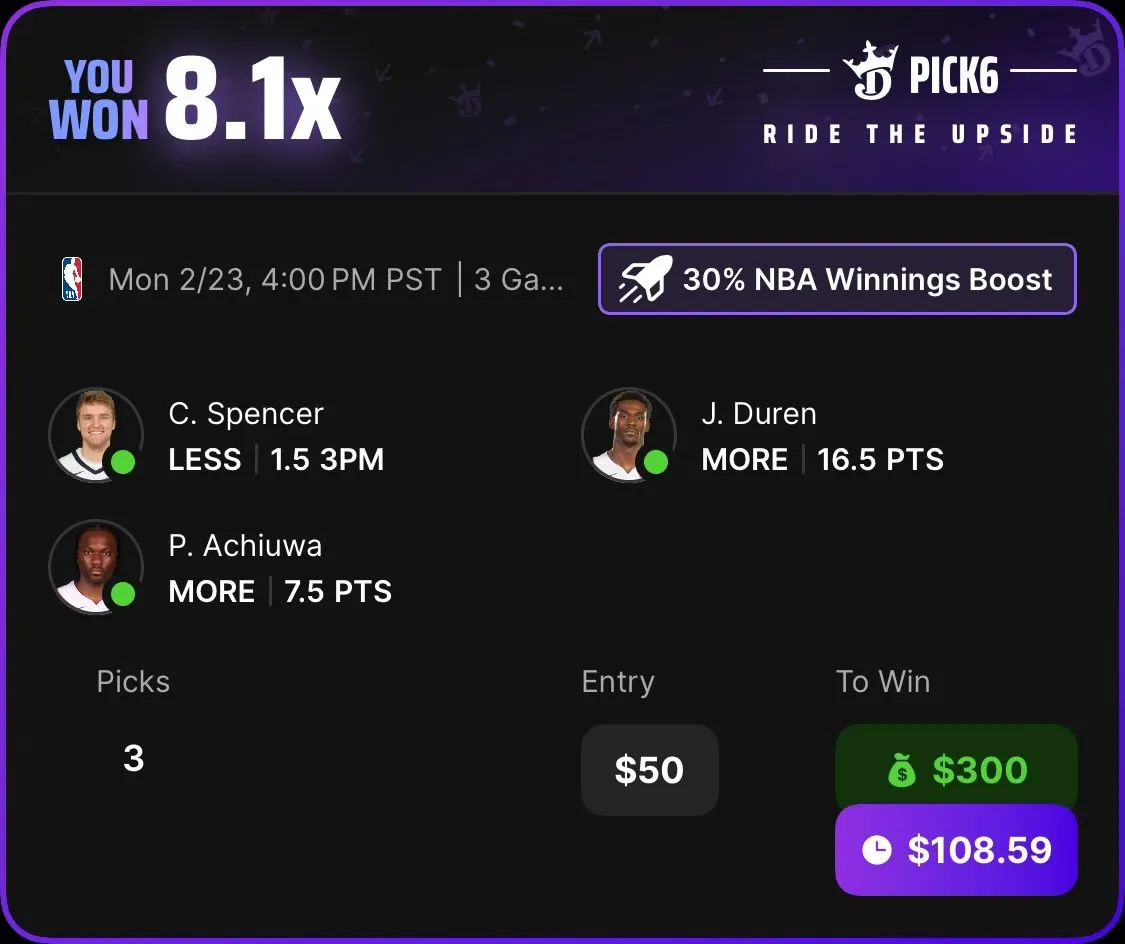 DT's winning bet